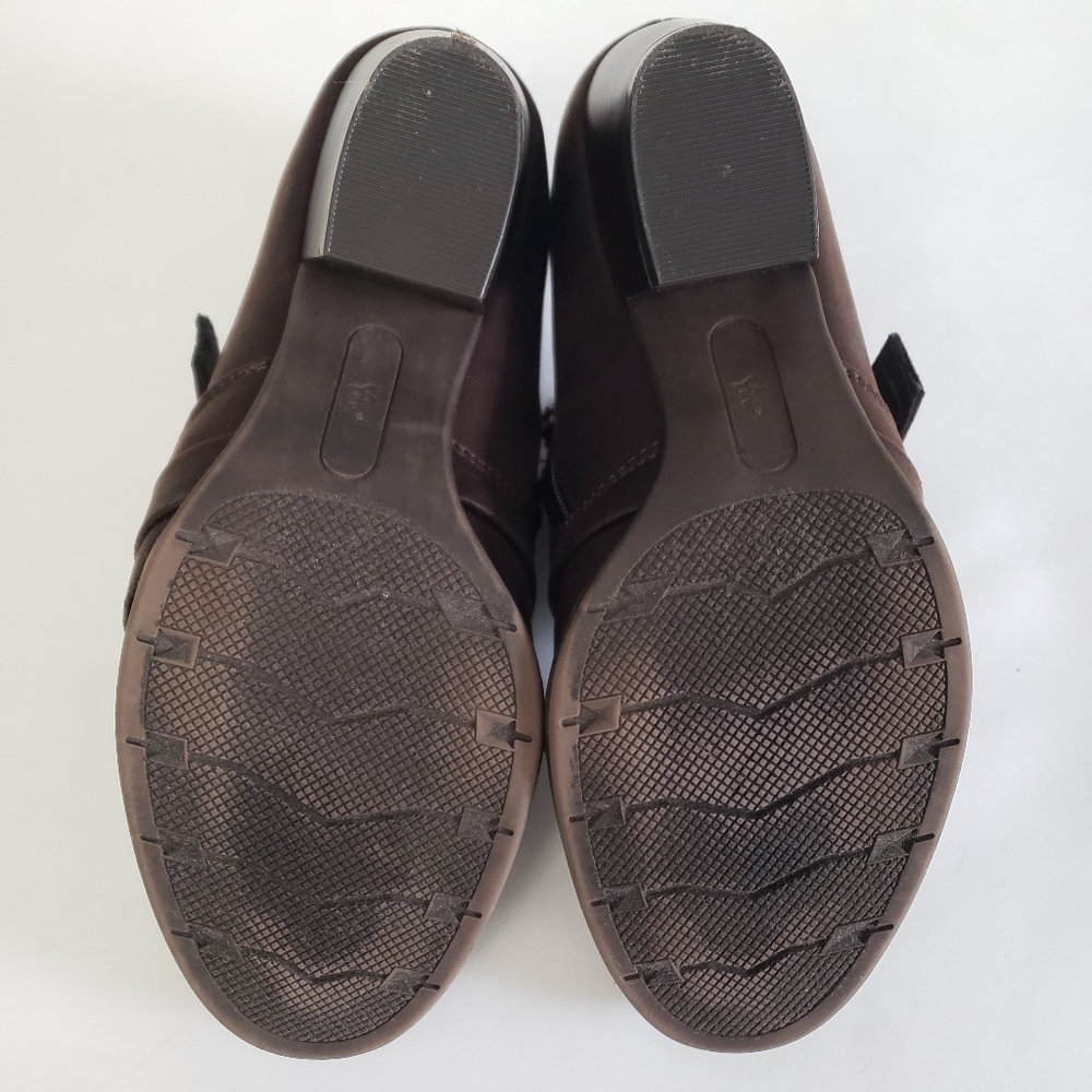 Yuu Raley Ankle Booties 6.5 Brown Buckled Details Side Zip Closure Western Edgy - Picture 11 of 13